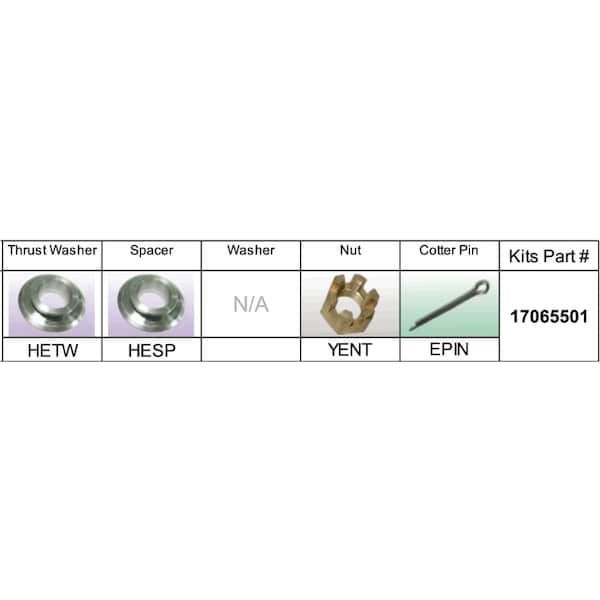 Fixed Hub Propeller Hardware Kit - Honda, Type E